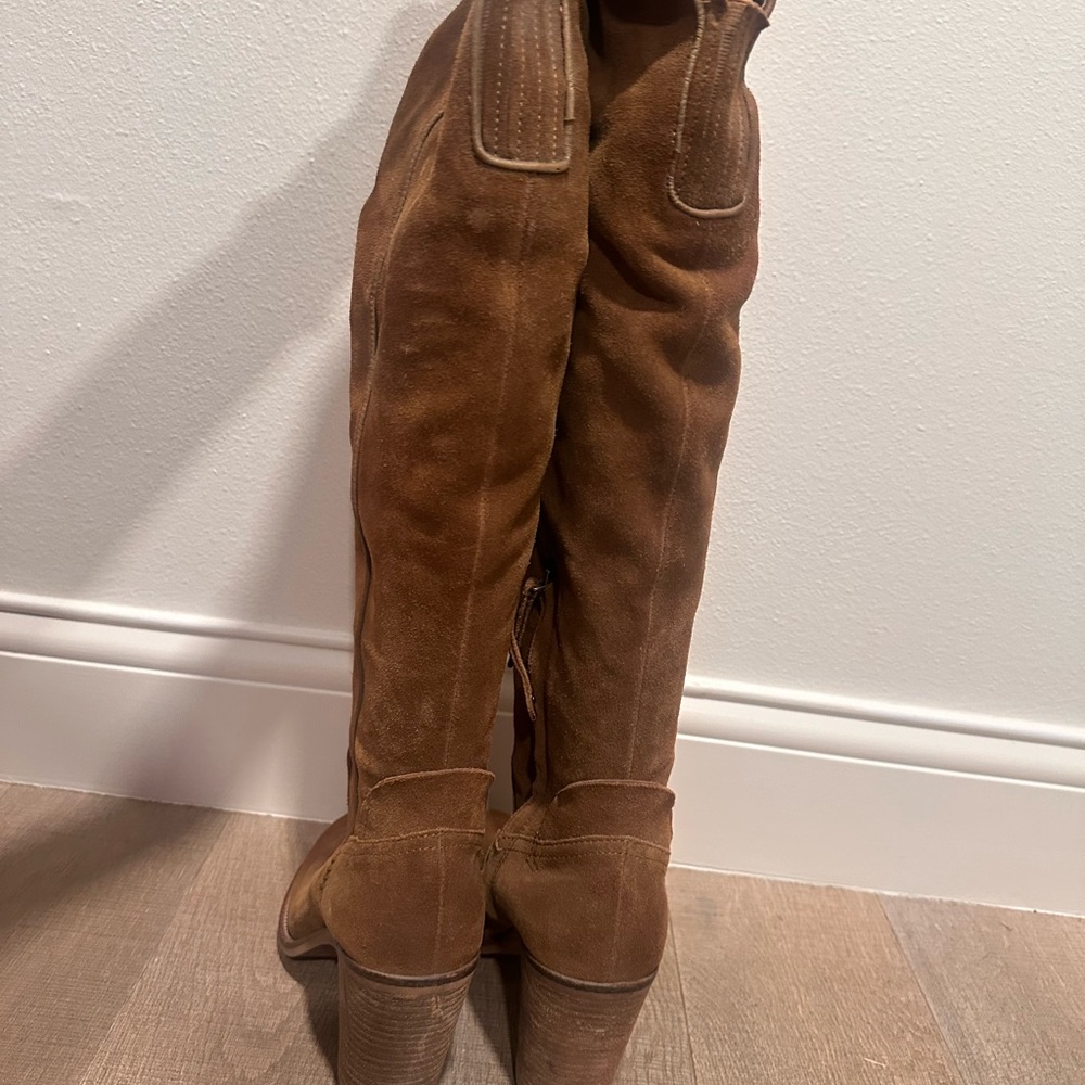 Dolce Vita Tan Suede Over the Knee Boots - Picture 3 of 6